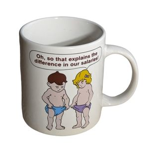 Vintage Difference In Salary Mug 1986
